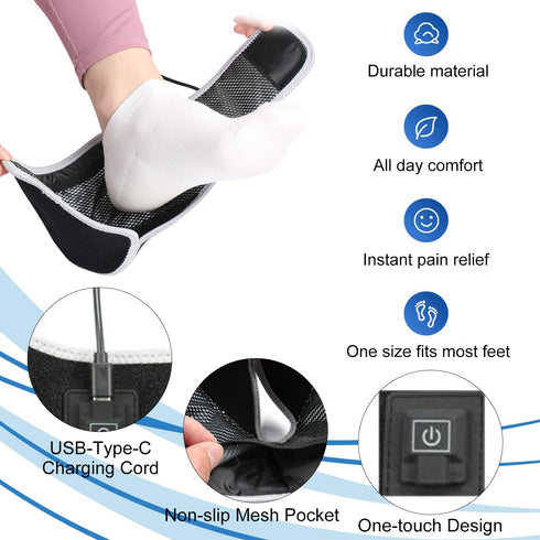Heated Ankles Wrap Foot Heating Pad for Achilles Tendonitis Relief Portable Cordless Electric Heating Pads for Feet Circulation and Pain Relief wi...