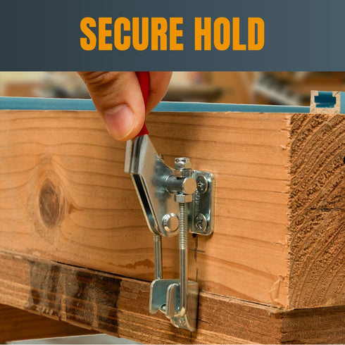 POWERTEC 2PK Toggle Clamp, 400 lbs Holding Capacity, 323 Adjustable U Bolt Latch w/Antislip Hand Grip for Woodworking Jigs & Fixtures, Smoker, Tir...