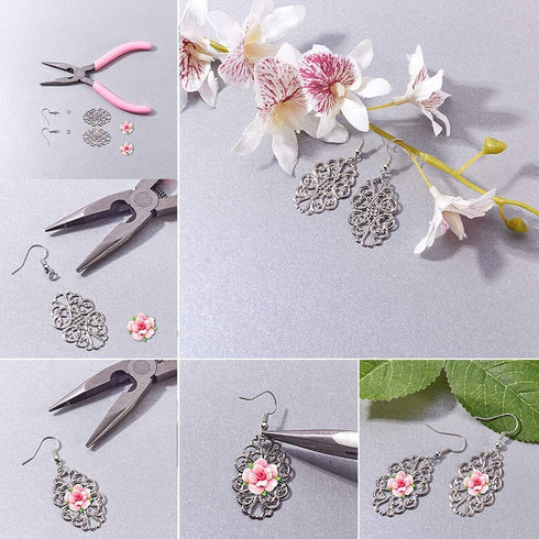 PH PandaHall 150 pcs 3 Colors Tibetan Style Iron Oval Filigree Charm Pendant Link Connectors for Earring Necklace Jewelry DIY Craft Making, Mixed ...
