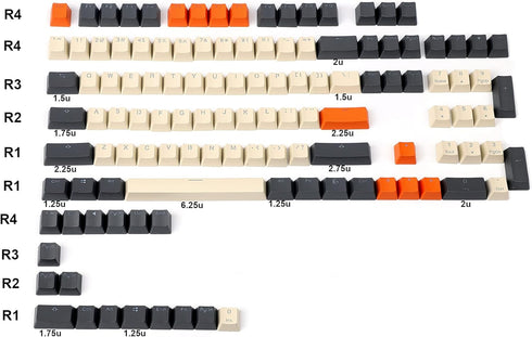 Carbon Miami PBT Double Shot Shine Through ANSI Backlit Keycaps for MX Mechanical Keyboard Melody 96 KBD75 68 61 87 104 Keychron(Only Keycap) (Car...