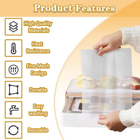 Silicone Dehydrator Sheets, Non Stick Silicone Mesh for Dehydrator Tray Liner 14x14inch Silicone Dehydrator Sheet Food Dehydrator Sheets Fruit Dry...