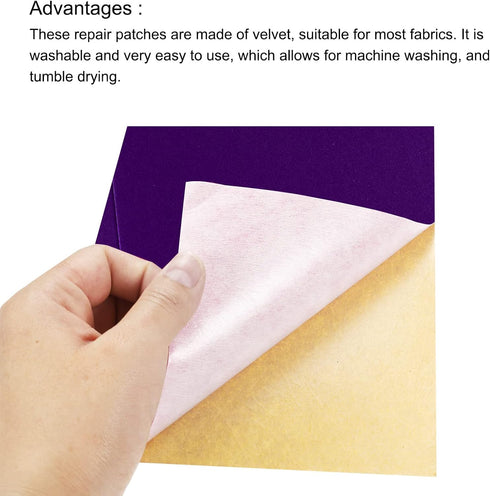 MECCANIXITY Self-Adhesive Velvet Patches Repair Patches Purple for Clothing Repair Crafts Repair Kit Backpack Shoes Decoration Pack of 2...