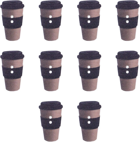 ARTIBETTER 100pcs Wooden Buttons Coffee Cup Design Sewing Button Decorative DIY Wood 1.5cm 2 Hole Button for Sewing Scrapbooking Oval Craft Embell...