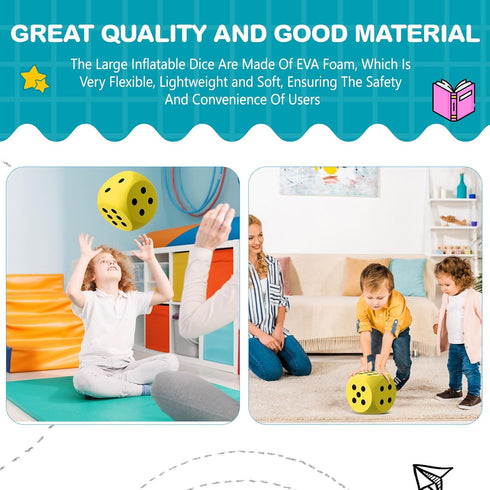 6 Inches Foam Dice Fun Filled Large Educational Toy Kawaii Giant Dice Decorative Eva Foam Jumbo Dice Big Square Building Blocks for Board Game Nig...