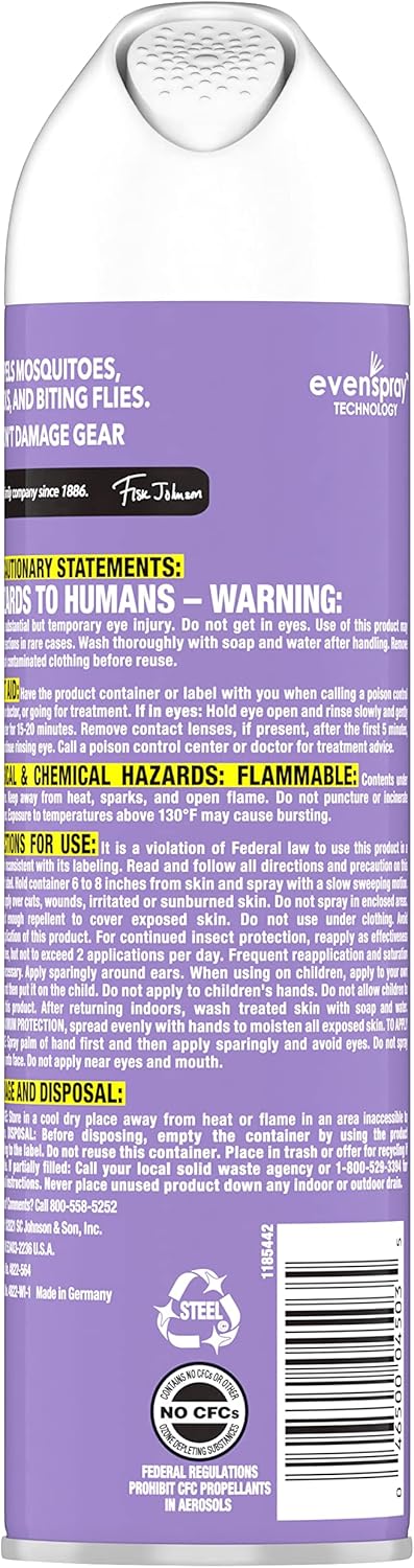 OFF! Clean Feel Insect Repellent Aerosol with 20% Picaridin, Bug Spray with Long Lasting Protection from Mosquitoes, Feels Good on Skin, 7 oz...