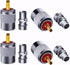 PL259 Coaxial Connectors 6 Pcs PL-259 UHF Male Solder Connector Plug with Reducer, Teflon Material 50ohm for RG59 RG8 RG8x LMR400 RG213 Coaxial Ca...