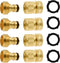Hourleey Garden Hose Quick Connector, Solid Brass 3/4 Inch GHT Thread Garden Quick Connect Kit, Male and Female No-Leak Water Hose Fittings (4 Set...