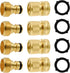 Hourleey Garden Hose Quick Connector, Solid Brass 3/4 Inch GHT Thread Garden Quick Connect Kit, Male and Female No-Leak Water Hose Fittings (4 Set...