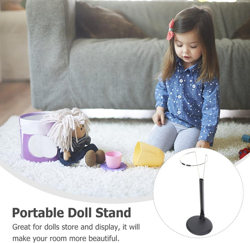 jojofuny Doll Stands for 12- inch Dolls, 2pcs Black Action Figure Stand Portable Fashion Dolls Organizer Display Bracket Doll Holder for Home Deco...