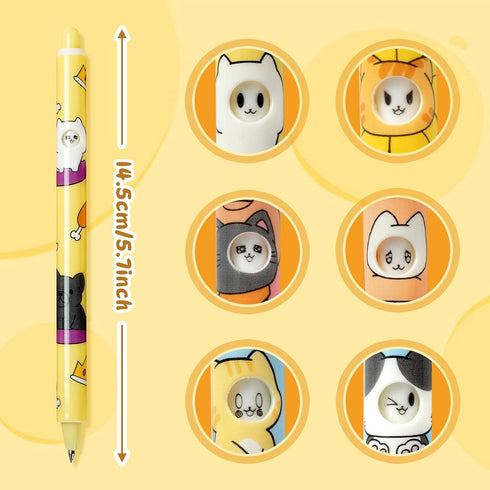 12pcs Cute Kawaii Animal Pens, Changeable Cats Dogs Emojis, Fun School Stationary Vet Office Supplies, Gift Sets for Kids Teen Girls Boys Veterina...