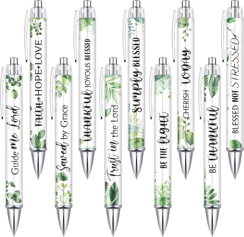 Tinlade 10 Pieces Christian Pens for Women Religious Ink Pens Inspirational Quotes Pens Bible Verse Ballpoint Pens Funny Office Pens Retractable I...