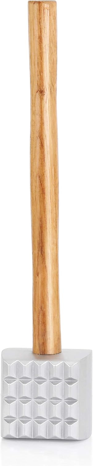 New Star Foodservice 36398 Wood Handle Aluminum Meat Tenderizer/Mallet/Hammer, 13-Inch Overall...