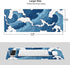 Japanese Blue and White Wave Gaming Mouse Pad XL, Non Slip Rubber Base Mousepad, Stitched Edges Desk Pad, Extended Large Mice Pad,31.5 X 11.8 Inch...