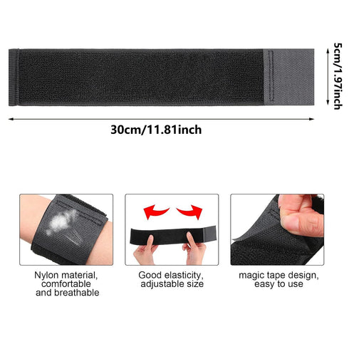 4PCS Adjustable Football Leg Wrap Black Nylon Elasticated Sweatband Anti Collision Sport Bandage Leg Brace Suitable for Running Mountaineering Hik...