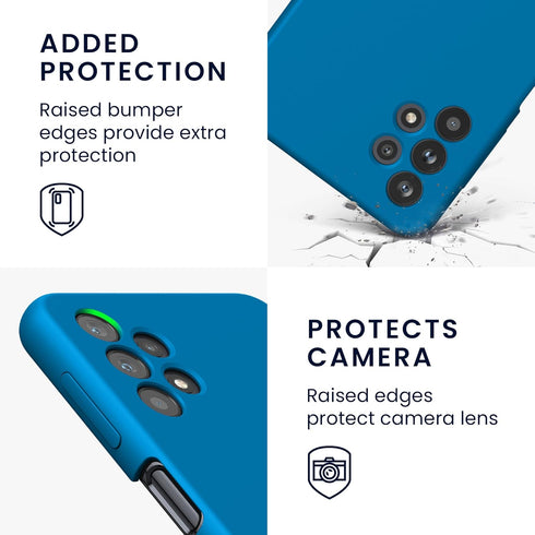 kwmobile Case Compatible with Samsung Galaxy A32 5G Case - TPU Silicone Phone Cover with Soft Finish - Blue Reef...