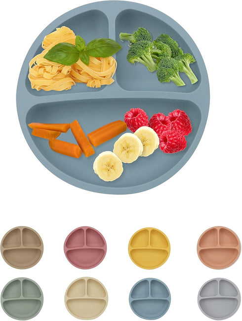 RYANSHOP Suction Plates for Baby - Silicone Baby Plates with Suction First Meal Baby Suction Plate Suction Plates for Toddlers Kids...