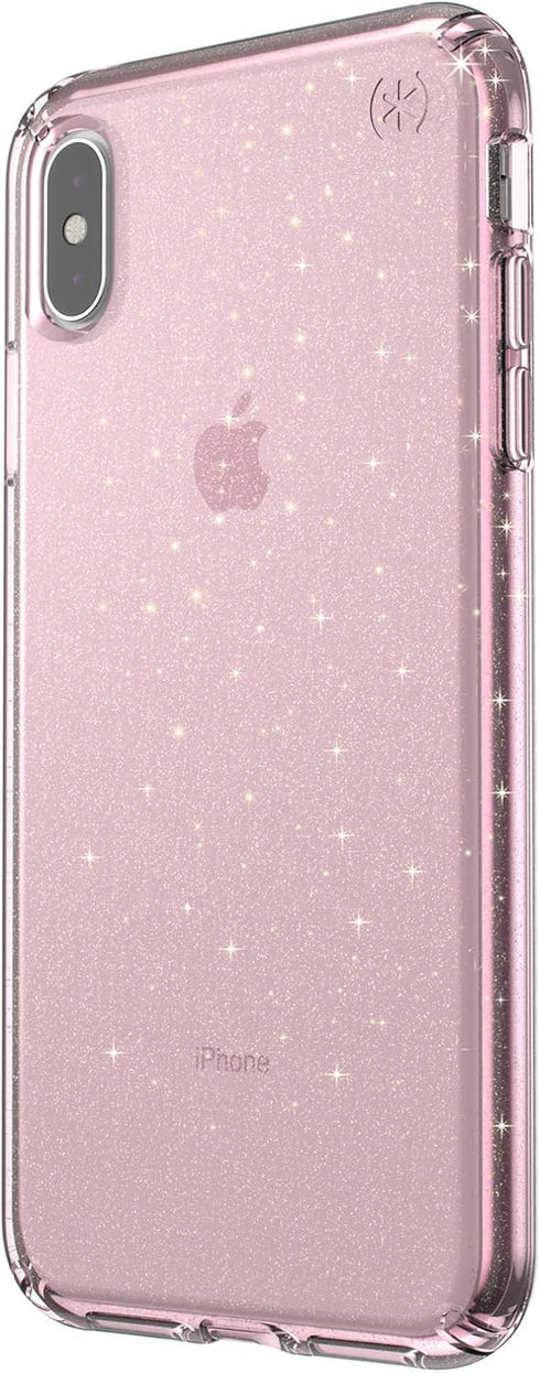 Speck Products Compatible Phone Case for Apple iPhone Xs Max, Presidio Clear + Glitter Case, Bella Pink with Gold Glitter/Bella Pink...