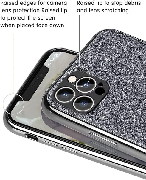 Cell Phone Case Cover for iPhone 12Pro max 6.7" Slim Glitter Shiny Bling Sparkle Cute Girls Women Protective Case for iPhone12 Pro max 6.7" Inch (...
