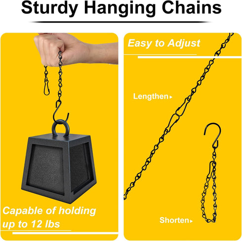 6 Pack 9.5 Inch Hanging Chain for Bird Feeders, Planters, Lanterns, Wind Chimes, Billboards, Chalkboards and Ornaments (Black)...