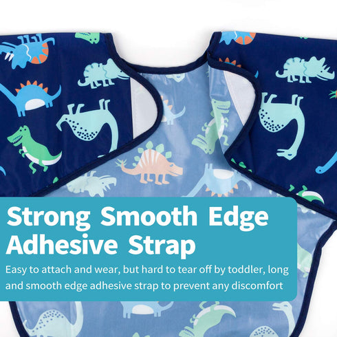 3 Pcs Long Sleeved Bib Set | Baby Waterproof Bibs with Pocket Bundle | Toddler Bib with Sleeves and Crumb Catcher | Stain and Odor Resistance Play...