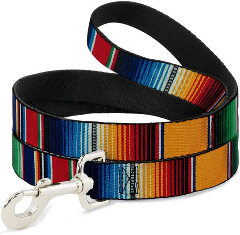 Dog Leash Zarape2 Vertical Multi Color Stripe 6 Feet Long 0.5 Inch Wide...