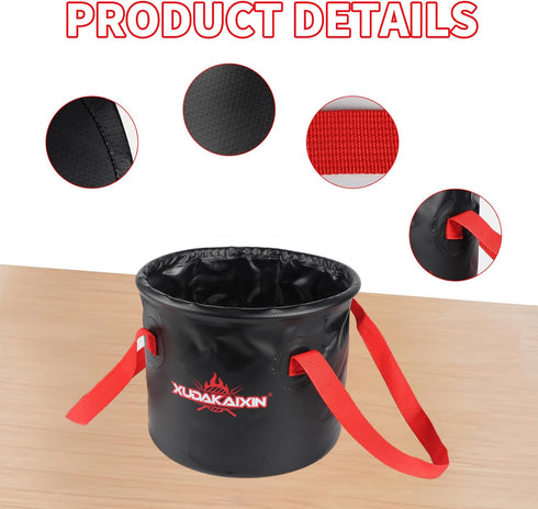 Grill Brush Collapsible Water Bucket, Perfect Partner for Steam Grill Brush (Only Water Bucket No Grill Brush)-Black...