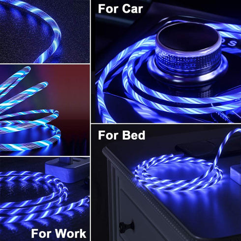 iPhone Charger Cable, MFi Certified 6ft LED Light Up Visible Lightning Charger Charging Cord Compatible with iPhone12 Plus/XS/XR/X /8 Plus / 8/7 P...