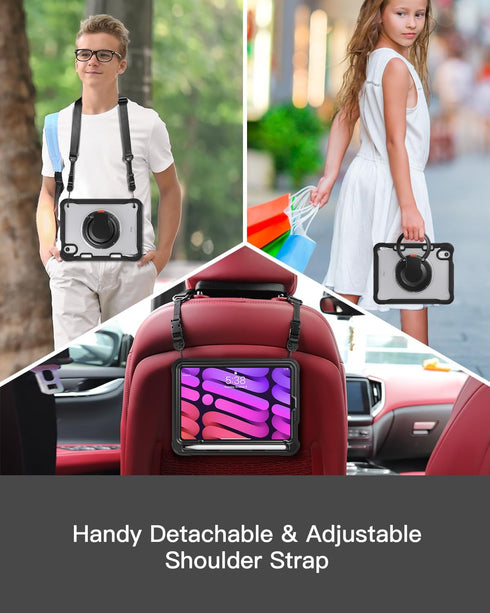 BRAECN iPad Mini 6 Case,Cover for Kids 8.3 inch 2021 iPad Mini 6th Gen, Shockproof Dropproof Rugged Protective Case with Pen Holder Carrying Shoul...