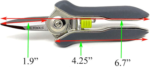 Straight Blade Bypass Pruning Shears Compact Heavy Duty & Ultra Sharp for Gardening – 6.7 Inch Stainless-Steel Garden Shears – Ergonomic Trimming ...