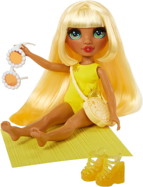 Rainbow High Swim & Style Sunny - Yellow 11" Blonde Fashion Doll with Shimmery Wrap to Style 10+ Ways, Swimsuit, Sandals, Fun Play Accessories, Gr...