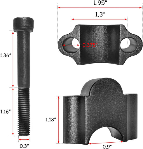 Matt Black 7/8" Handlebar Risers 30mm Height Mount Clamp Kit Compatible with Motorcycle ATV Kawasaki Honda Suzuki Yamaha Dirt Bike...