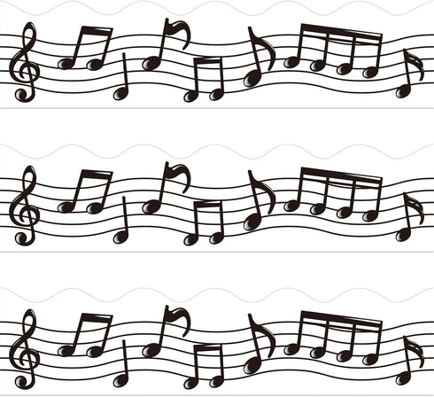 72 Feet Musical Notes Bulletin Board Borders Trim for Music Classroom Back to School Room Wall Decor Music Concert Party Decoration...