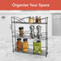 Spectrum Diversified 3-Tier Spice Rack Shelf Organizer for Kitchen Countertop, Pantry, Bathroom, or Closet with Optional Wall Mount, Black...