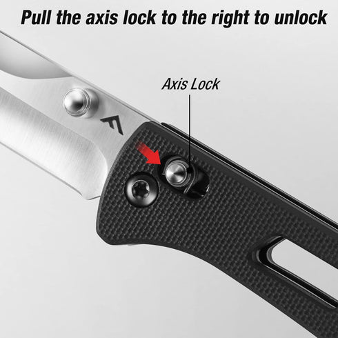 FLISSA Folding Pocket Knife, 4-inch EDC Knife with G10 Handle, D2 Steel Blade, Belt Clip, Thumb Stud and Axis Lock, Tactical Knives for Men Women,...