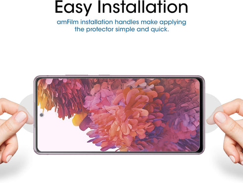 amFilm Tempered Glass Screen Protector and Camera Lens Protector for Samsung Galaxy S20 FE(Fan Edition 5G 2020) 6.5'' with Easy Installation Handl...