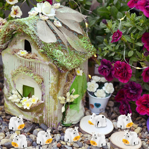 60pcs Mini Resin Cows Tiny Cows Figures for Fairy Garden Dollhouse Decoration Cute Miniature Animals Figurines Ornament for Moss Landscape DIY Cra...