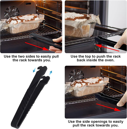 Oven Rack Push Pull Tool, Multifunctional Rack Oven Push and Pull Clip, Ideal Small Kitchen Push and Pull Tool for Kitchen Oven, Toaster Oven, Air...