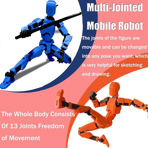 T13 Action Figure,Dummy 13 Action Figure Lucky 13 Action Figure 3D Printed Multi-Jointed Movable, Nova 13 Action Figure Toy (Black+Red)...