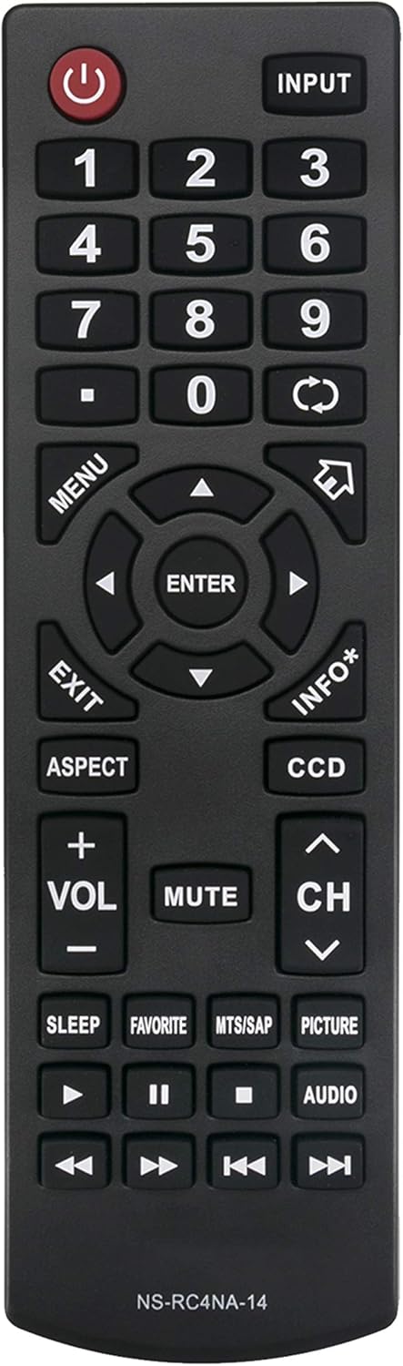 NS-RC4NA-14 Replace Remote Control Compatible with Insignia TV LCD HDTV NS-42D510NA15 NS-24D510NA15 NS-28E200NA14 NS-32D510NA15 NS-46D400NA14 NS-4...