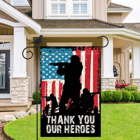 Memorial Day Garden Flag, Double Sided Outdoor 12x18 Inch Yard Decor American Soldier Patriotic 4th of July Decorations for Outside...