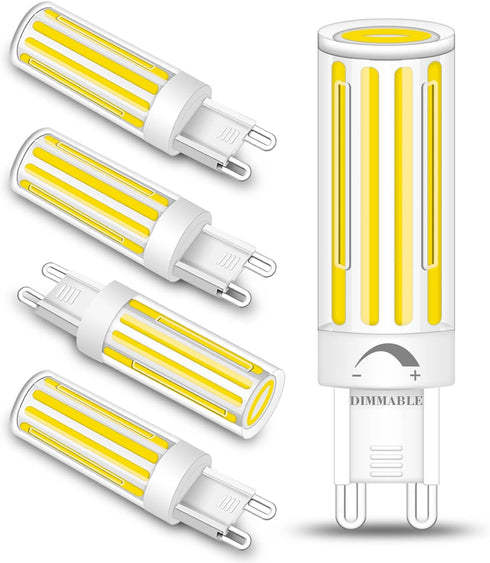 G9 LED Bulb Dimmable,60W 75W 80W Halogen Equivalent, Daylight White 6000K 8W 800LM T4 COB G9 Base LED Bulb Bi Pin Base Chandelier Lighting, No-Fli...