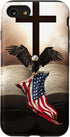 iPhone SE (2020) / 7 / 8 Pretty Christian Cross Bible A Bald Eagle Grip American Flag Case...