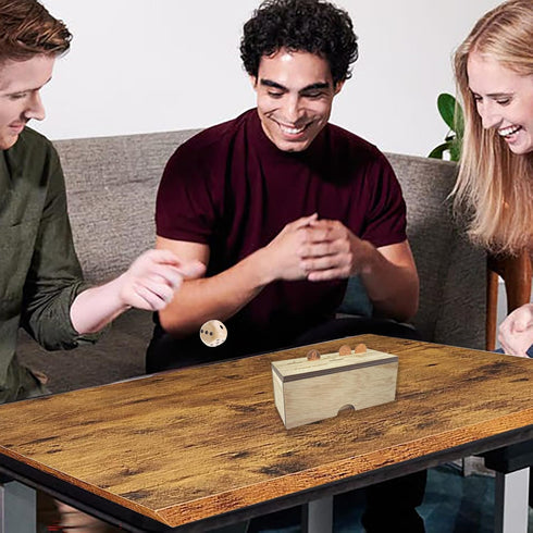 Penny Game - Dice Games for Families with Pennies for 2-6 Players, Penny Game Wood Box...