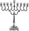 Ner Mitzvah Silver Plated Candle Menorah, Fits All Standard Hanukkah Candles - Curved Branches, 7.25 High x 6.5 Wide...