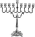 Ner Mitzvah Silver Plated Candle Menorah, Fits All Standard Hanukkah Candles - Curved Branches, 7.25 High x 6.5 Wide...