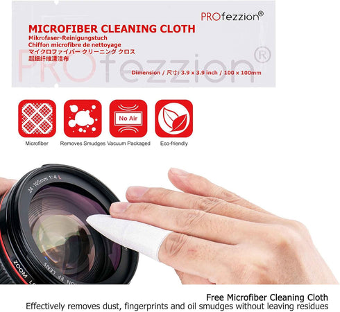 PROfezzion 4-Pocket Foldout Filter Pouch for 82mm Camera Lens Round Filter, Shock Resistant & Anti Scratch Photography Filter Case, Filter Carry C...