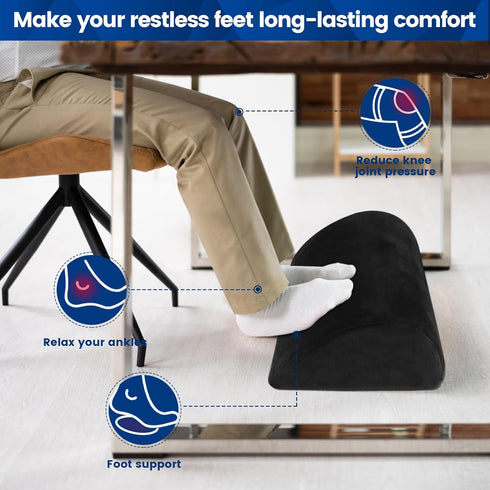 Foot Rest for Under Desk at Work,Office Desk Accessories with Soft Foam and Washable Removable Cover, Foot Stool for Office, Car, Home to Foot Sup...