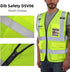 Reflective Vest Mesh, High Visibility Vest with Pockets and Zipper, Construction Work Vest ANSI Class 2,Yellow Mesh S...