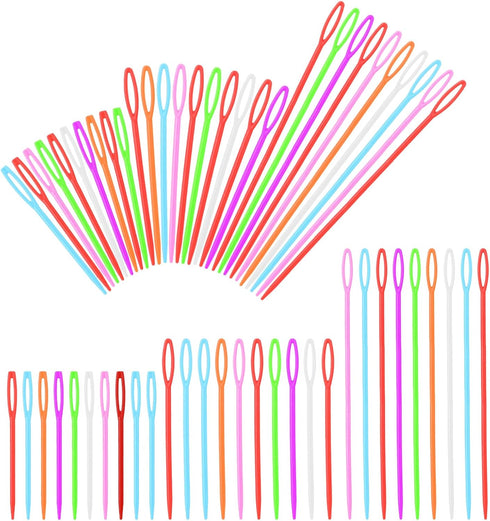 60 Pcs Plastic Sewing Needles Plastic Needles for Kids Large Eye Sewing Needles Yarn Needles Learning Needles for DIY Sewing Handmade Crafts, 2.7/...