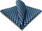 SHLAX&WING Fashion Blue Silk Pocket Square for Men Classic Checks Hanky...